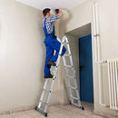 Escada Multifuncional Evolux 4x3 - 3,29m - 12 degraus - Sete Posições Prática Alumínio Resistente Limpeza Fácil Doze Degraus - Linha Evolux