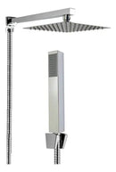 Ducha Quadrada Inox 20x20 Cm Com Desviador E Ducha De Mão