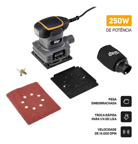 Lixadeira Orbital Wap Elo 250 1/4 Velocidade 14000 OPM 250W 127V